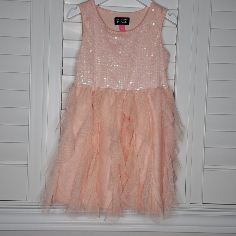 Place Peach Sparkle Tulle Dress